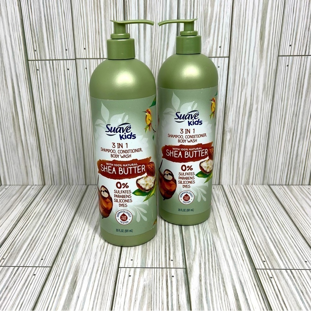 Suave Kids 100% Natural Shea Butter 3-in-1 Shampoo, Conditioner + Body Wash New